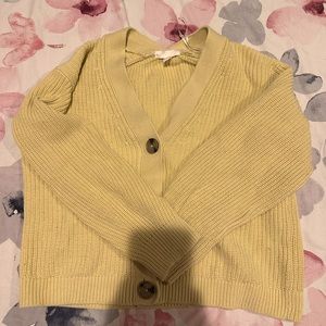 H&M yellow oversized cardigan